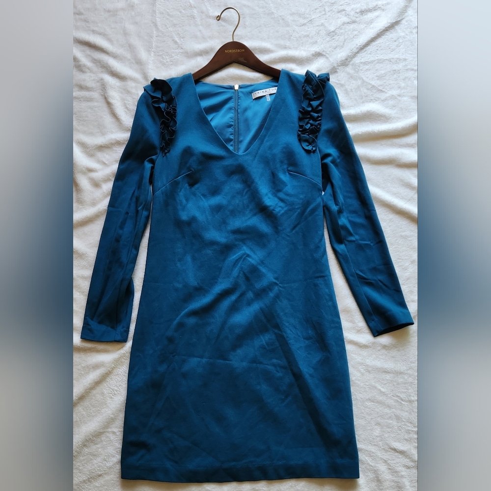 LIKE NEW Trina Turk Eleanora Blue Ruffle Dress